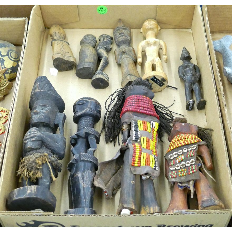 Box Small African Wood Idols