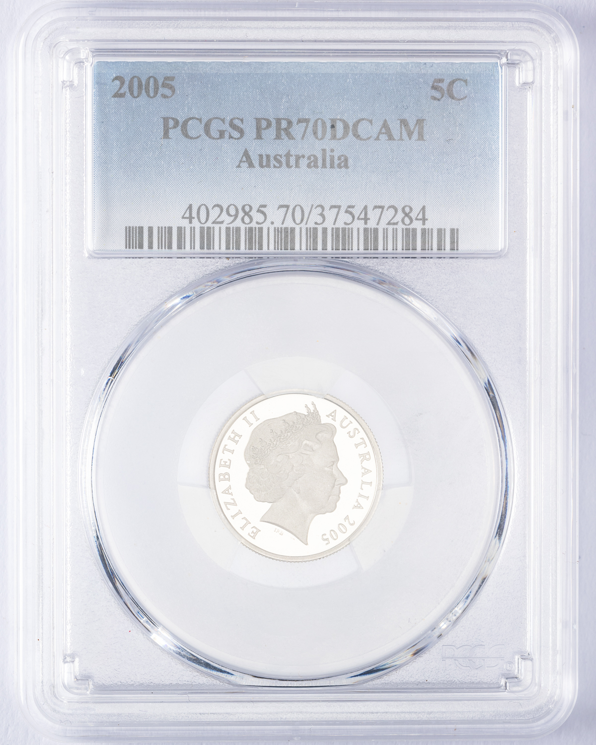 Elizabeth II, Five Cent, 2005, PCGS PR70DCAM