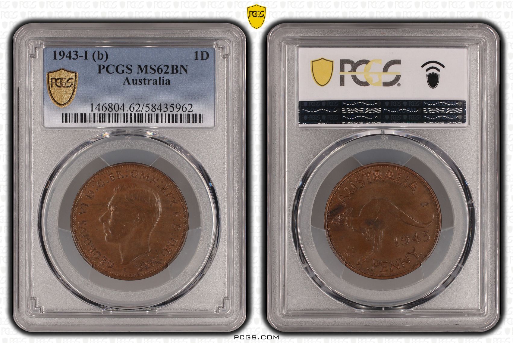 Penny, 1943-I (b), PCGS MS62BN