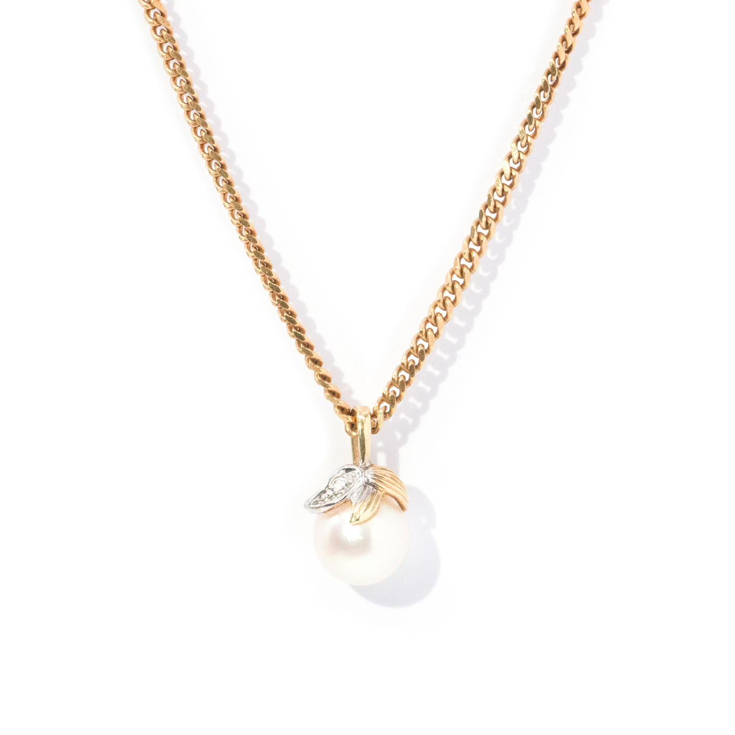 9ct Pearl and Diamond Pendant