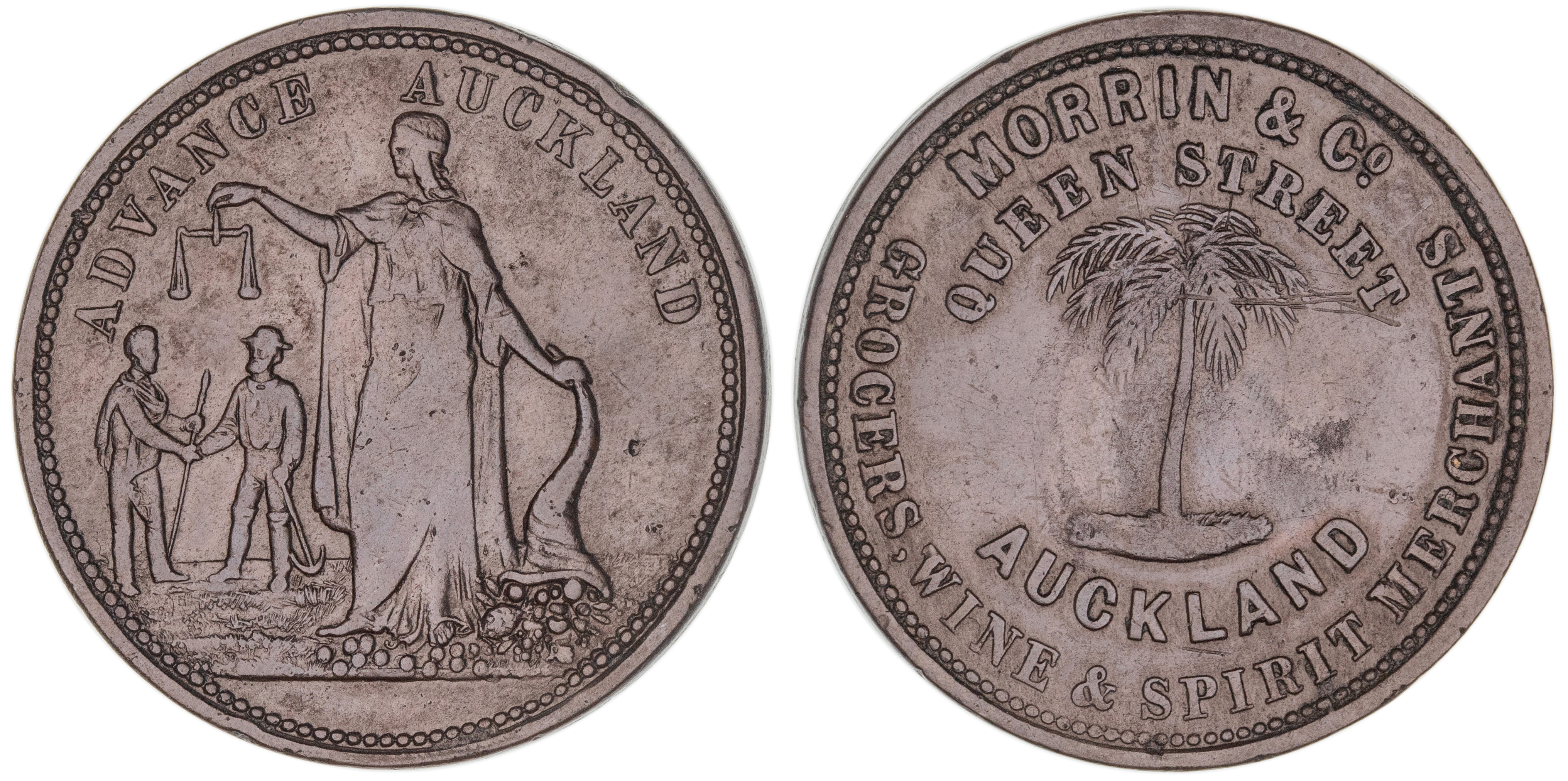 New Zealand, Morrin & Co., Auckland, Penny, ND, aVF