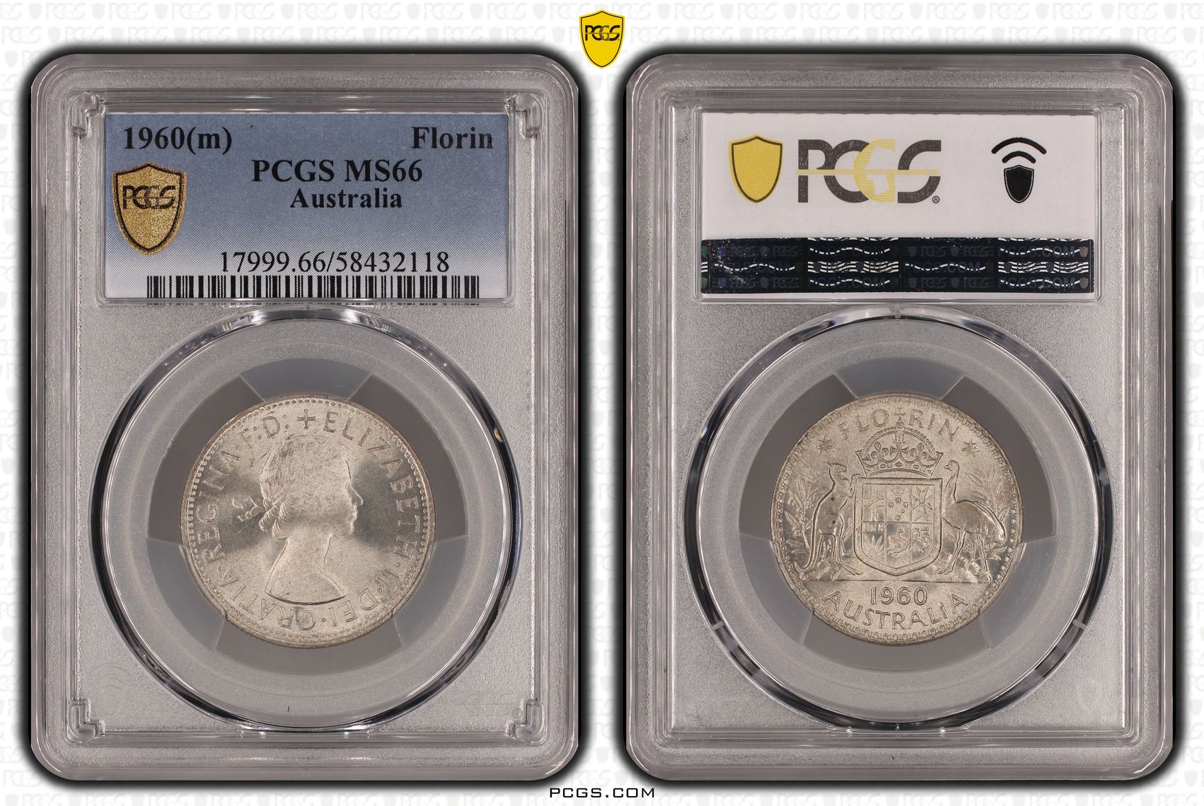 Elizabeth II, Florin, 1960(m), PCGS MS66