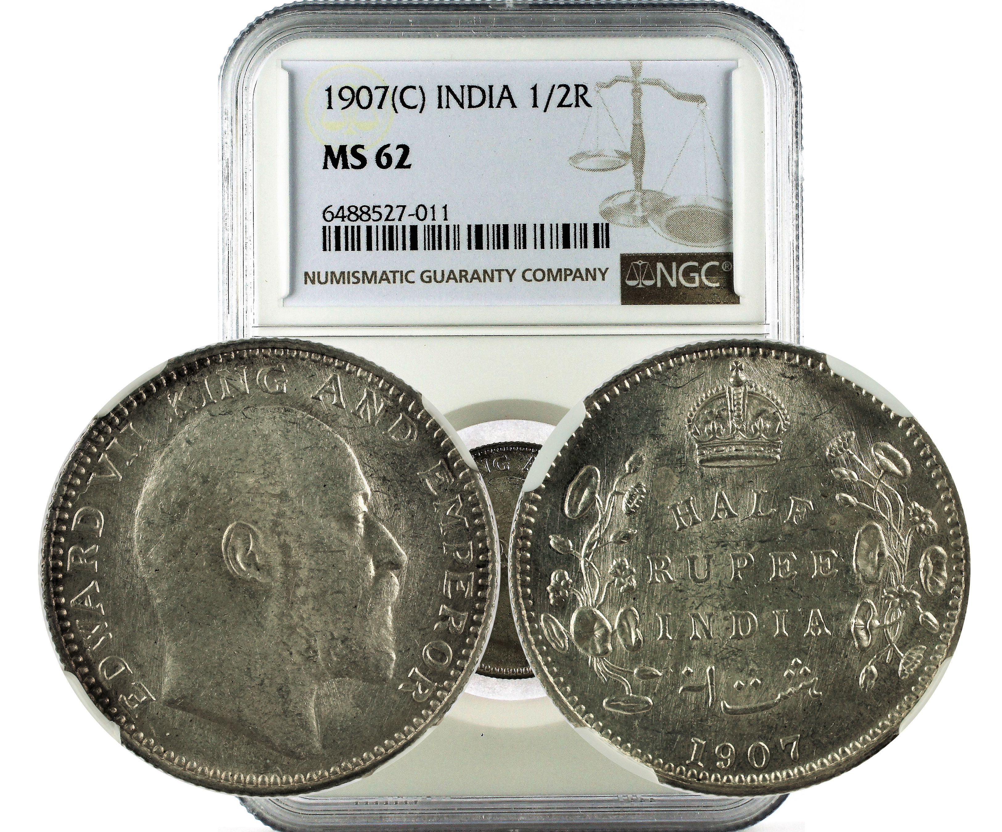1907(C) INDIA 1/2R MS 62