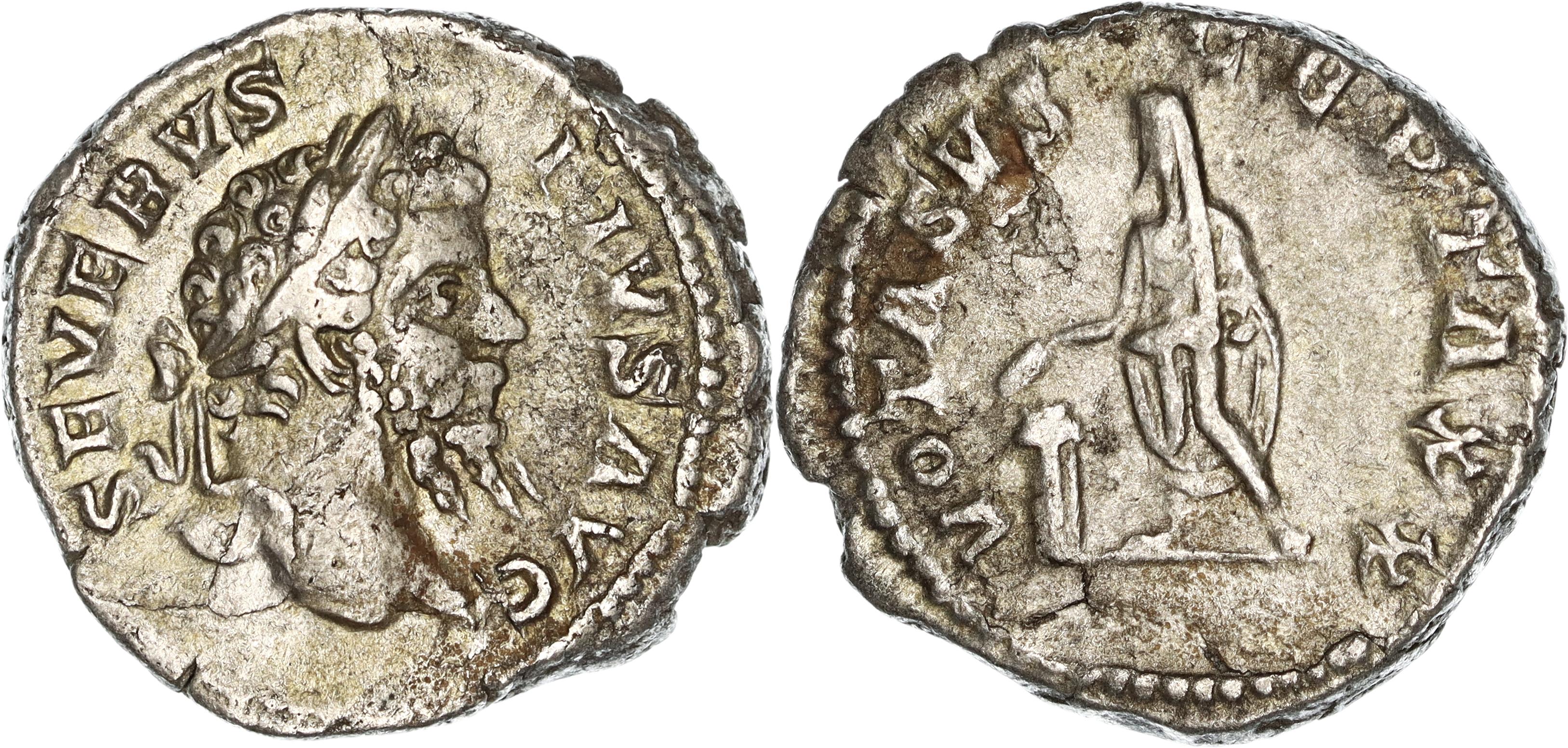 Roman Empire, Septimius Severus, Silver Denarius, 202-210 AD, gF-nVF