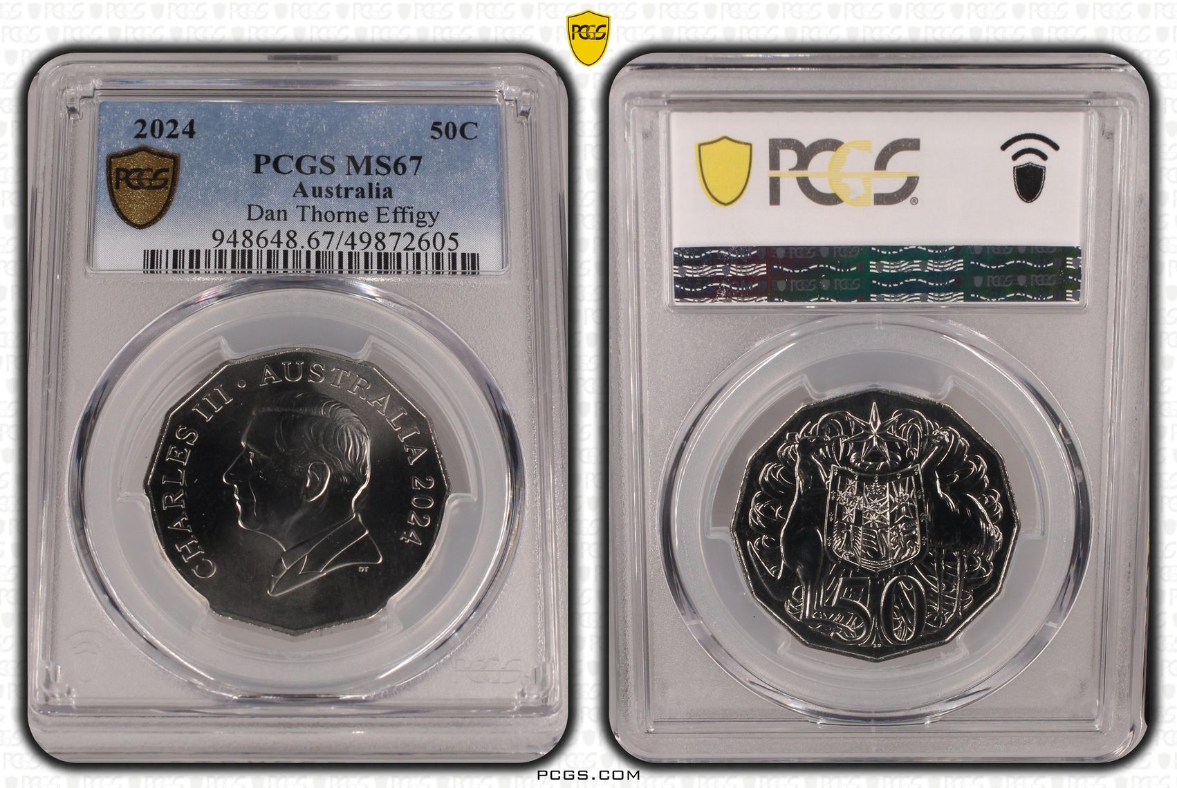 219 · Charles III, Dan Thorne Effigy , Fifty Cent, 2024, PCGS MS67
