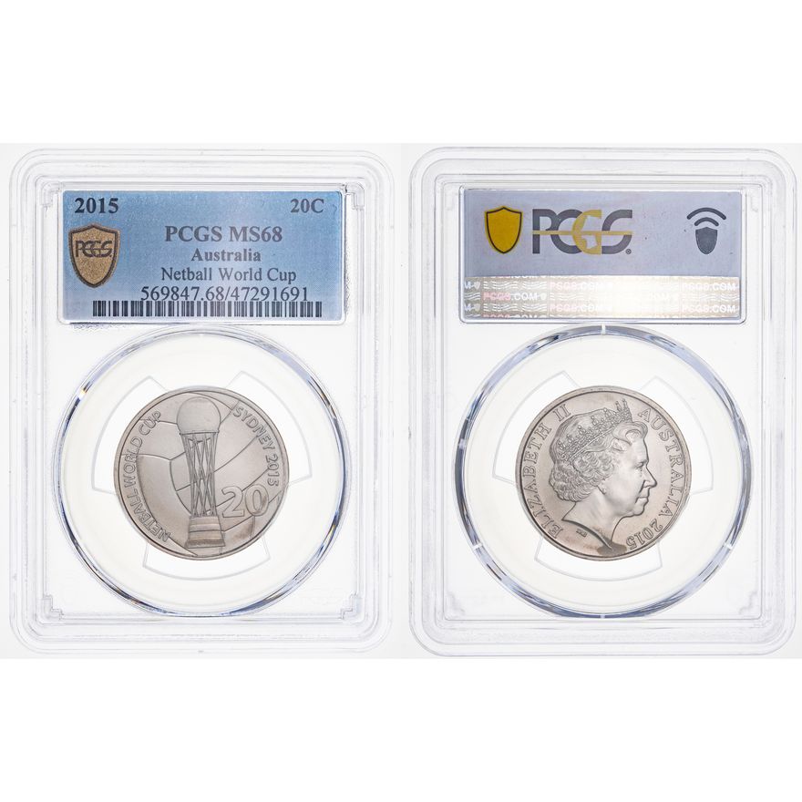 Netball World Cup, Twenty Cent, 2015 POP Report 6/1, PCGS MS 68