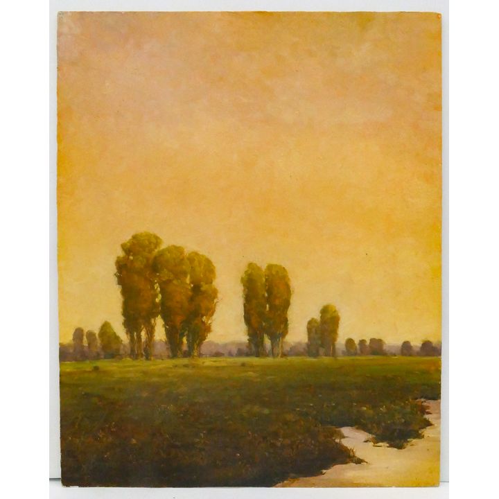 June Stratton ''Sunset Landscape'' Oil on Board 20''x16''