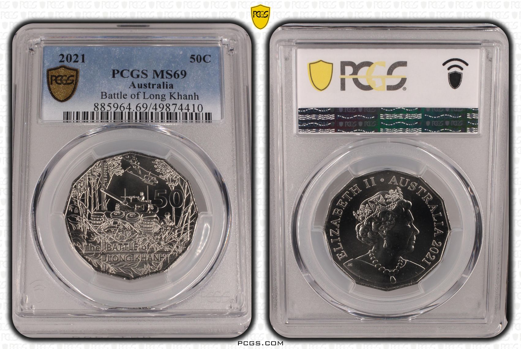 Battle of Long Khanh, Fifty Cent, 2021, PCGS MS69