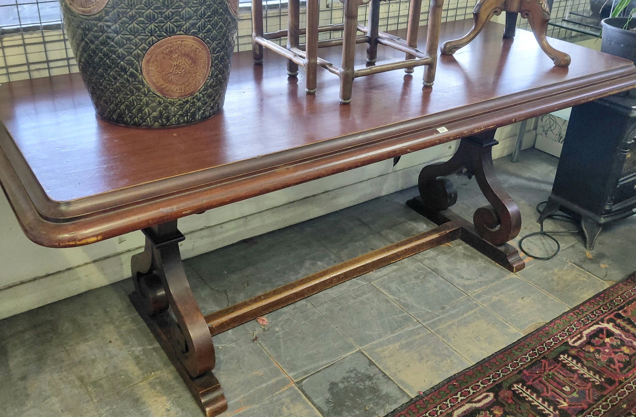 13 · 19TH CENTURY LIBRARY TABLE