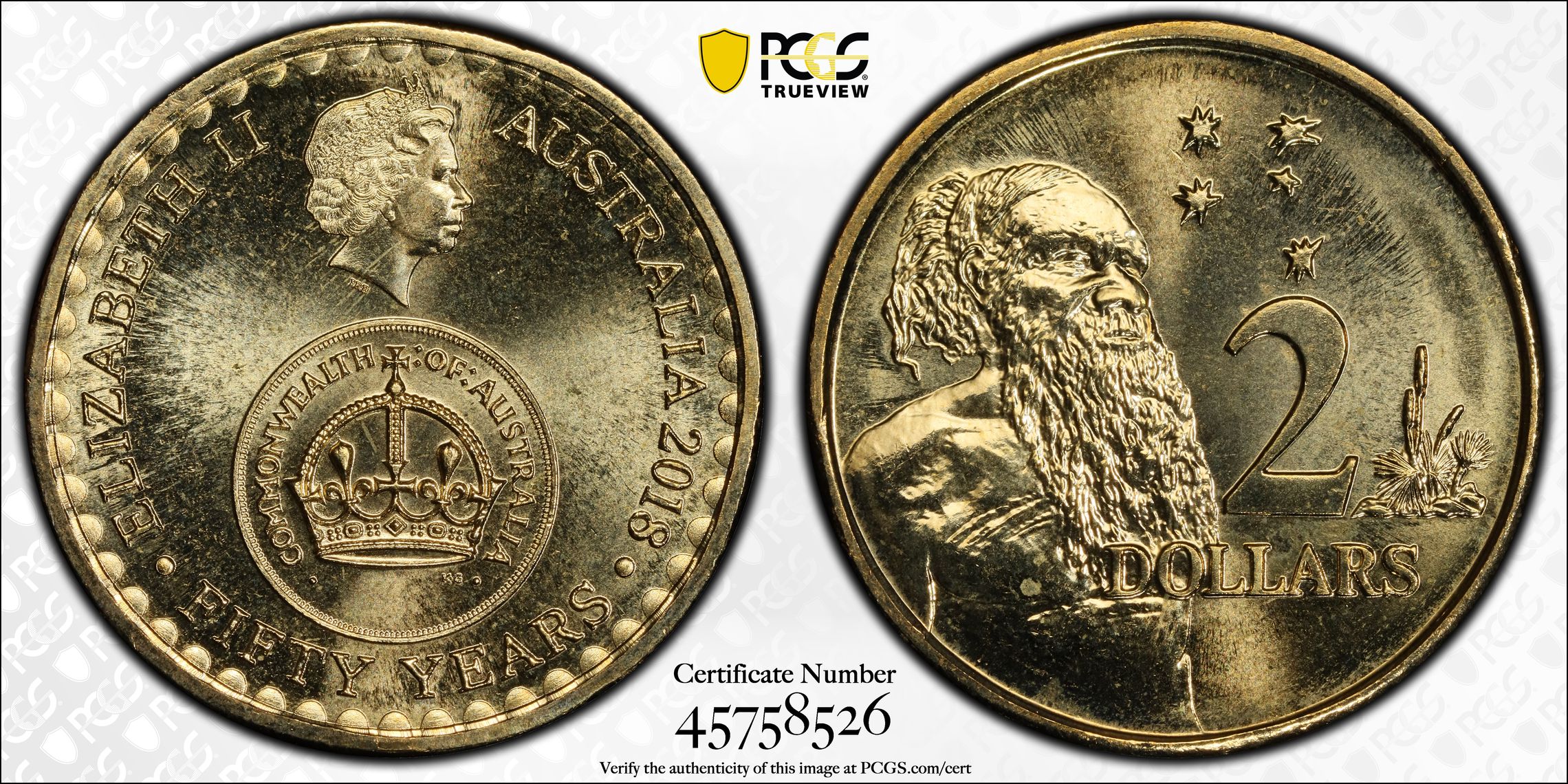 50 Yrs Decimal Currency 30th Ann. $2 Coin, Two Dollar, 2018, PCGS MS68