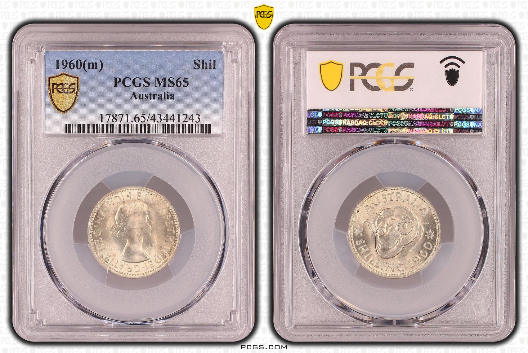 Elizabeth II, Shilling, 1960(m), PCGS MS65