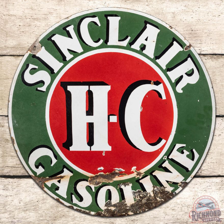 Sinclair HC Gasoline 24" DS Porcelain Sign