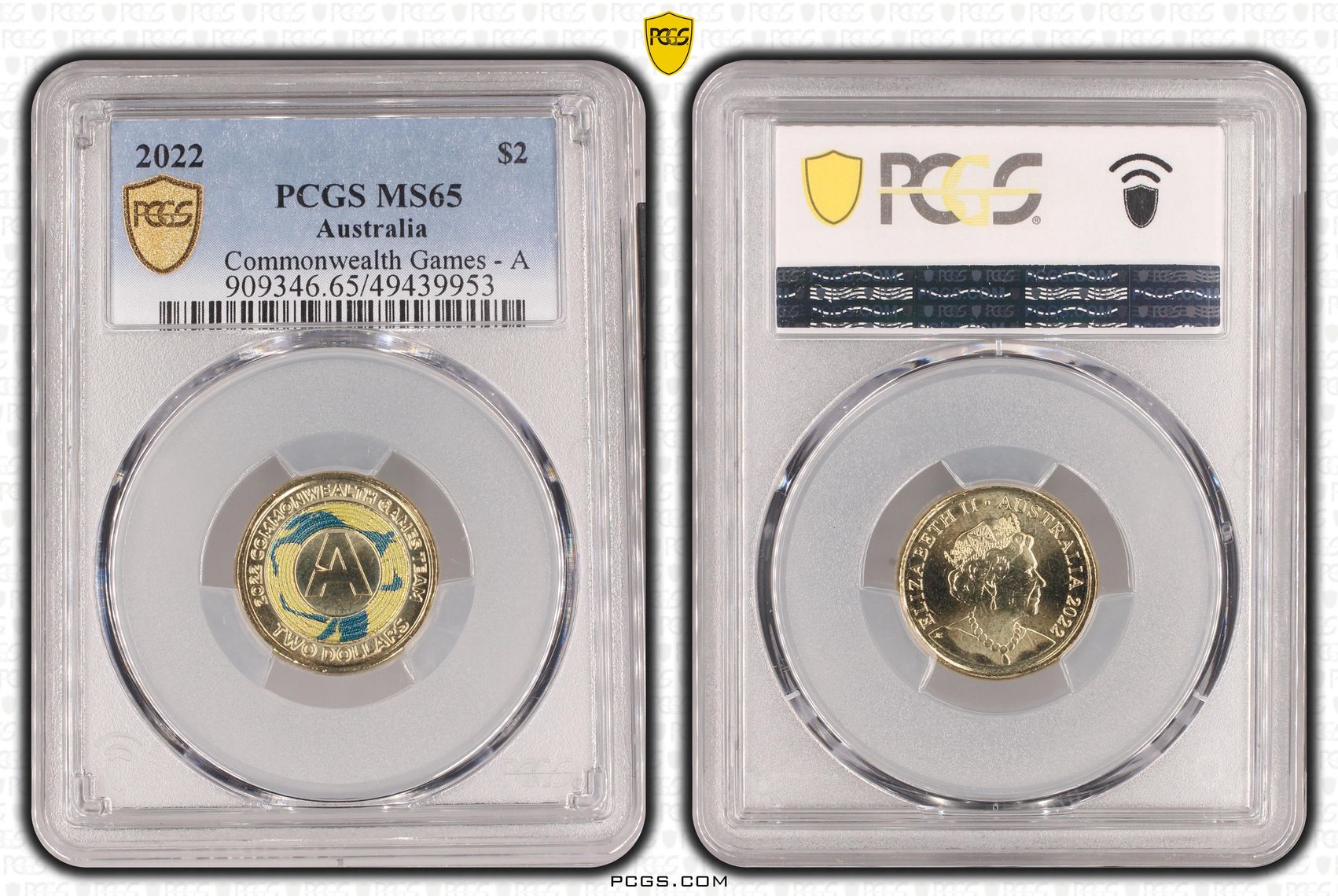 Elizabeth II, Commonwealth Games - A , Two Dollar, 2022, PCGS MS65