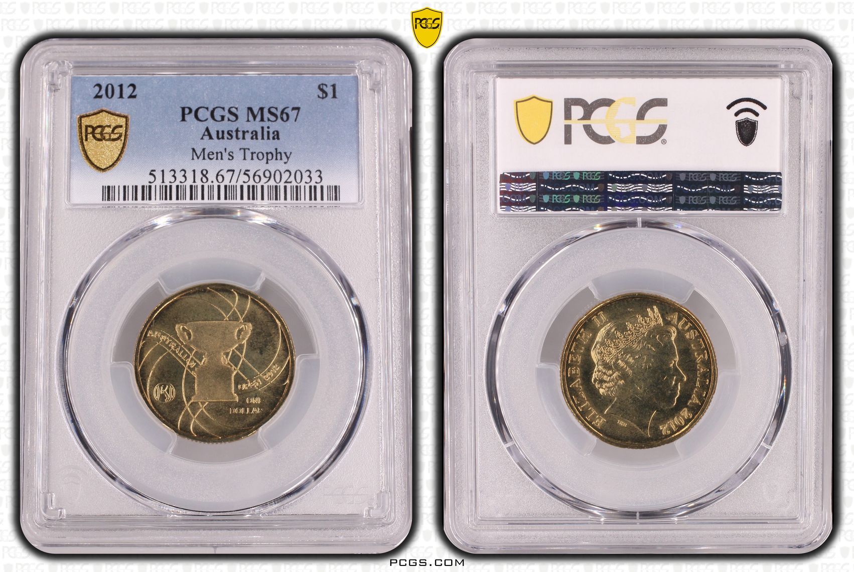 Men's Trophy, One Dollar, 2012, PCGS MS67