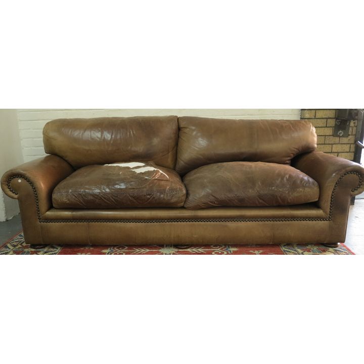 BAKOS BROS LEATHER SOFA,