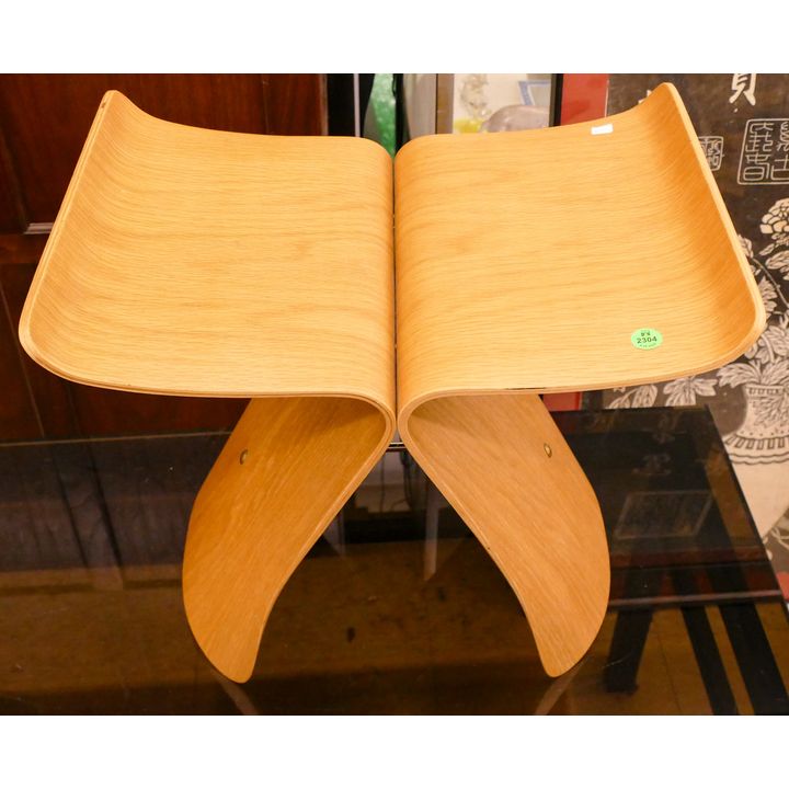 Sori Yanagi Bent Wood Butterfly Stool- 15x17x12''