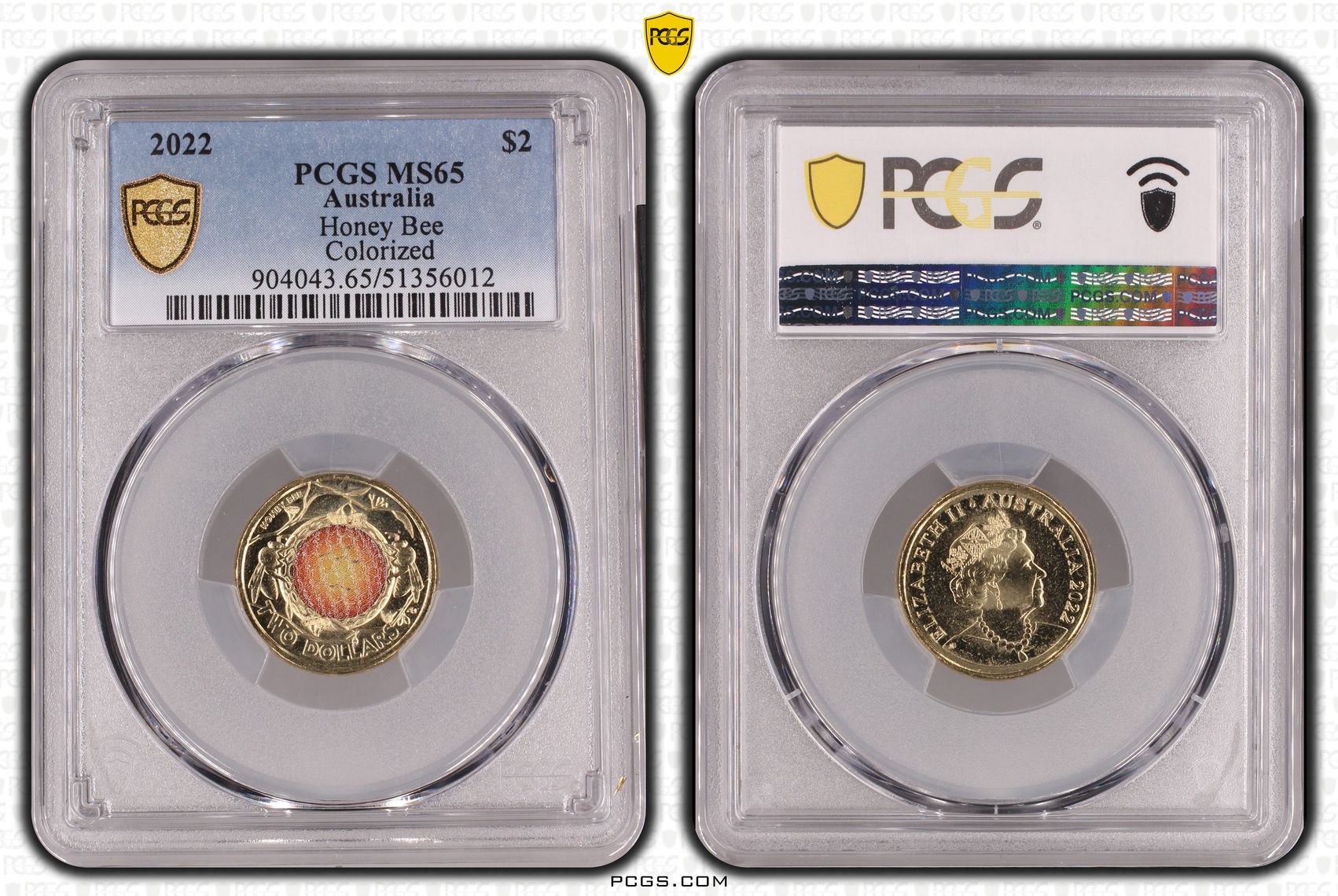 Honey Bee Colorized, Two Dollar, 2022, PCGS MS65