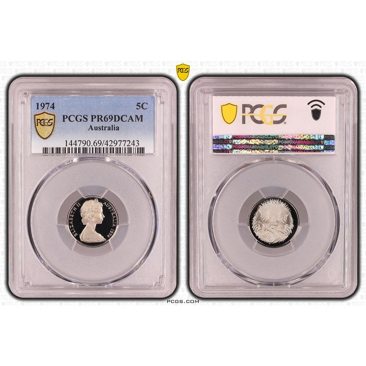 Elizabeth II, Five Cent, PR69DCAM , 1974