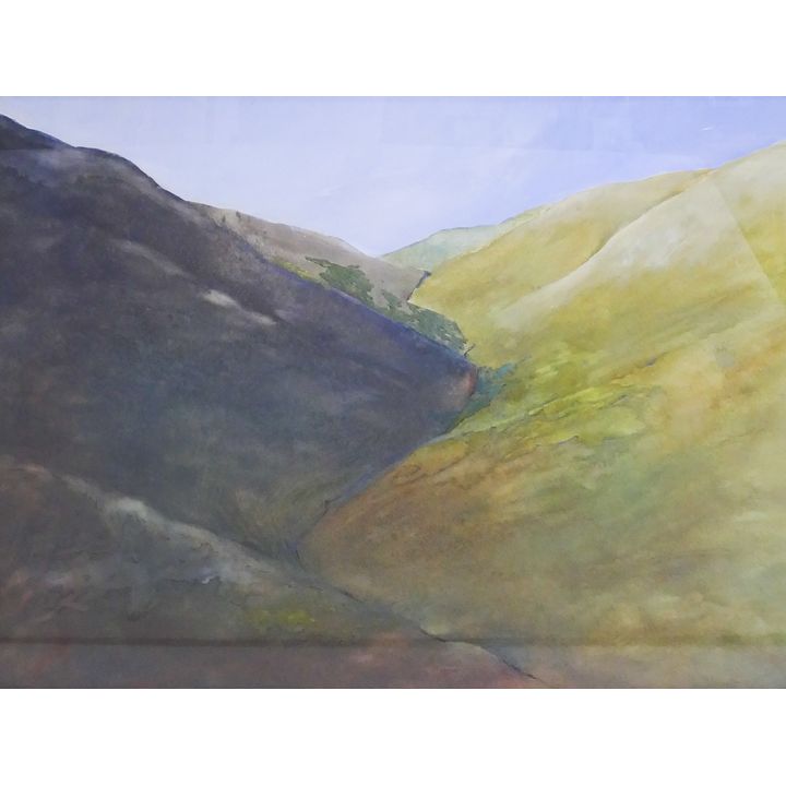 Large David Thornock (WA) 'Foothills' Watercolor. c. 1978. Painting measures 30x40'' with overall measurements of 31x41''. S