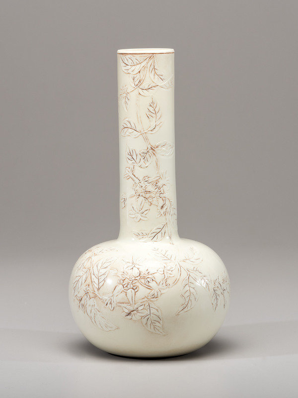 Thomas Webb &amp; Sons
English, 19th Century
"Ivory" Bottle Vase, circa 1890