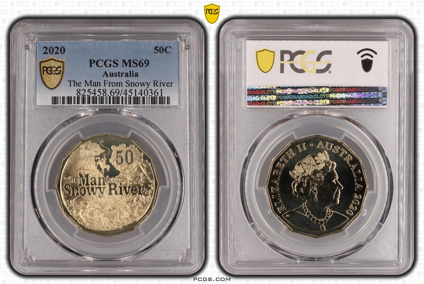 2020 Australia Fifty Cent, 50c The Man From Snowy River PCGS - MS69 POP 18/0 -361