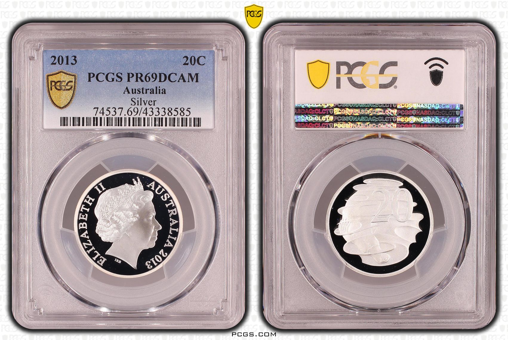 Silver, Twenty Cent, 2013, PCGS PR69DCAM
