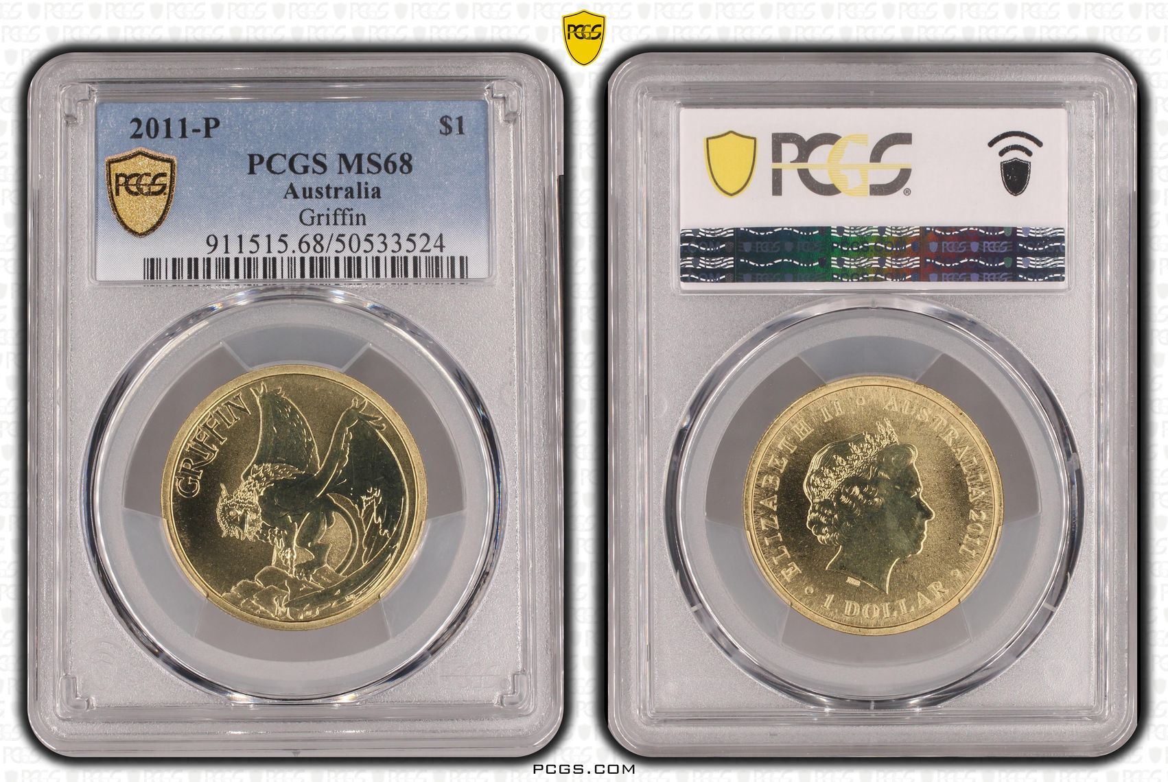 Griffin, One Dollar, 2011-P, PCGS MS68