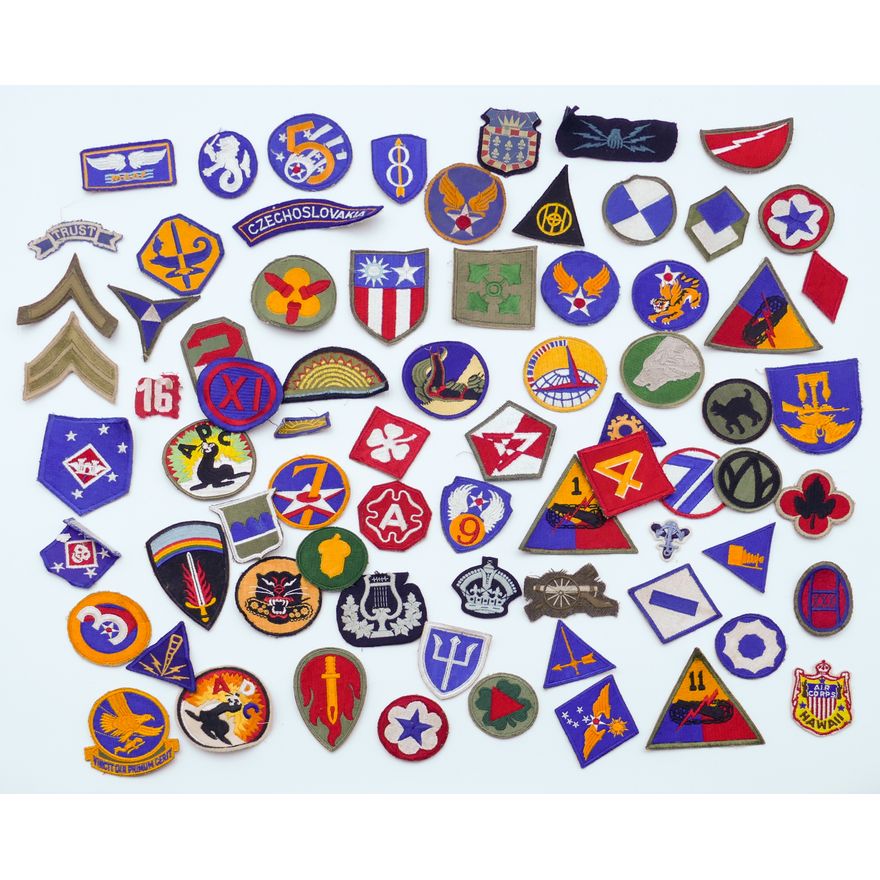 3 Boxes WWII US Military Insignia Various Patches 100+ Pieces
