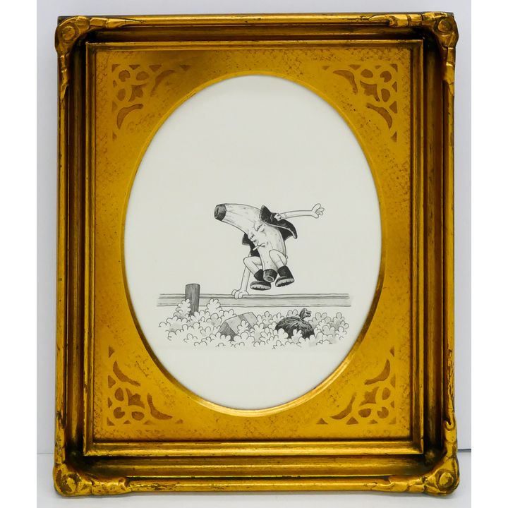 Travis Millard 'Fence Jump (Banana)' Drawing, 2019