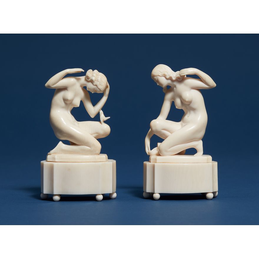 Pair of opposing figures by Emil Ruisinger