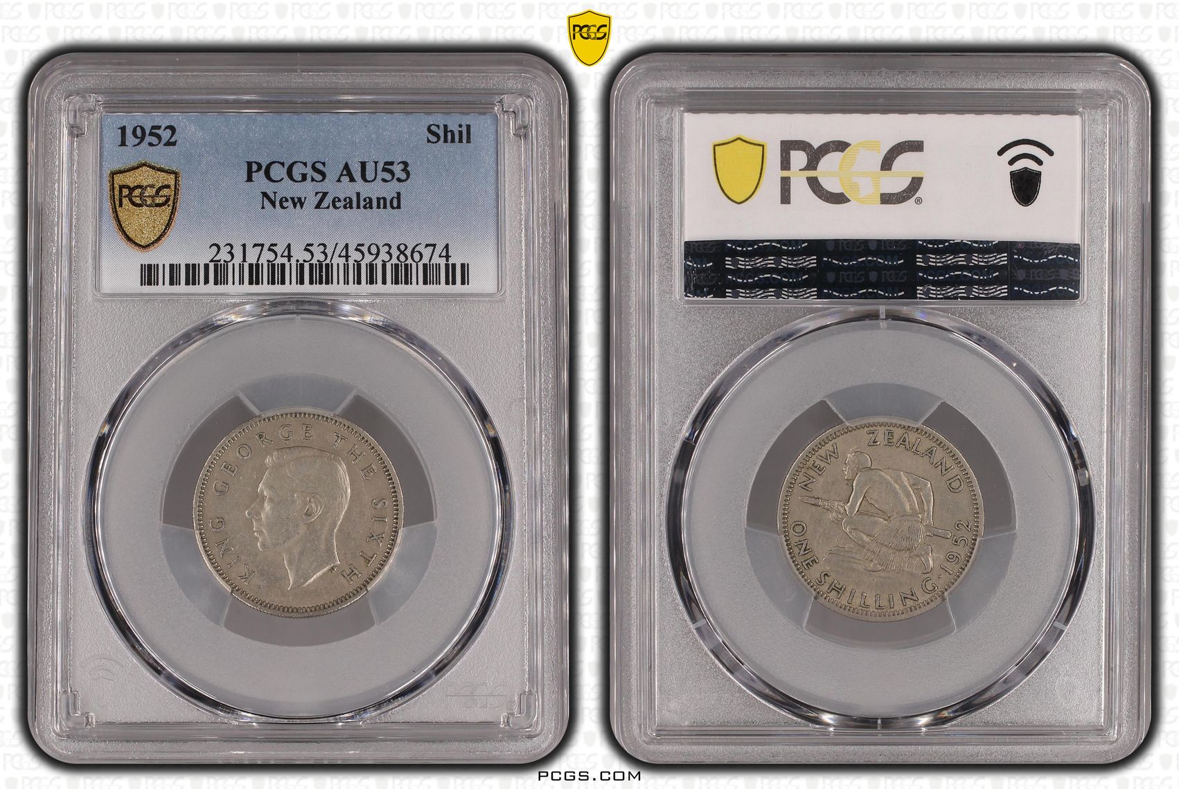 1952 New Zealand Shilling PCGS - AU53 -674