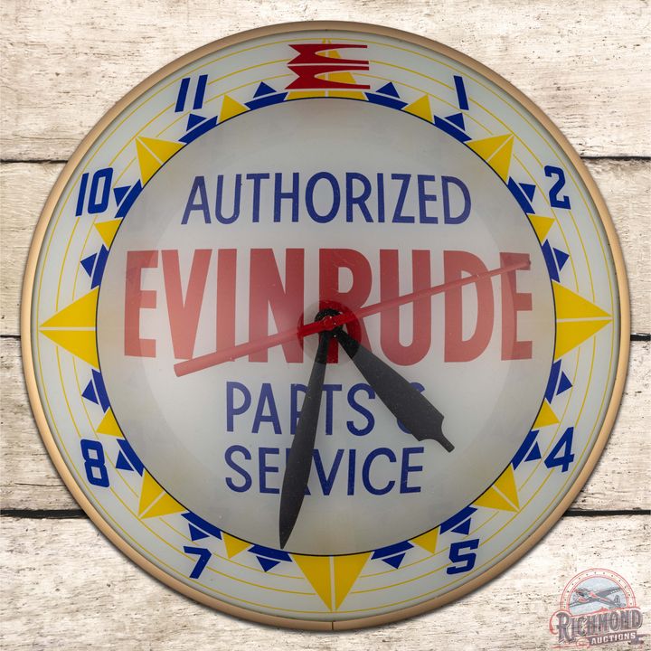 Authorized Evinrude Parts Service Double Bubble Advertising Clock