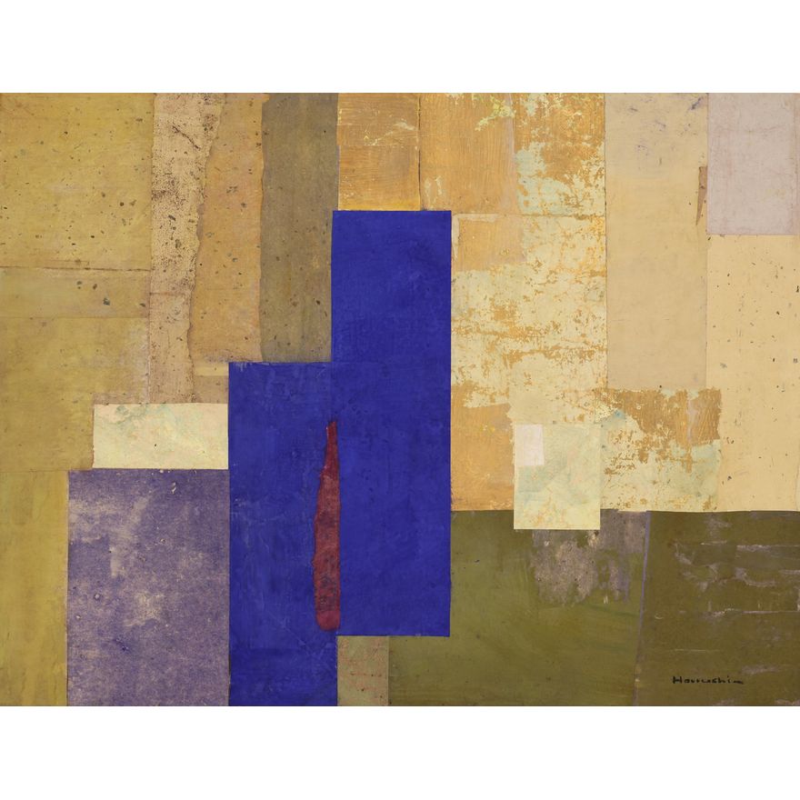 Paul Horiuchi ''Vertical Blue'' 1986 Casein Collage