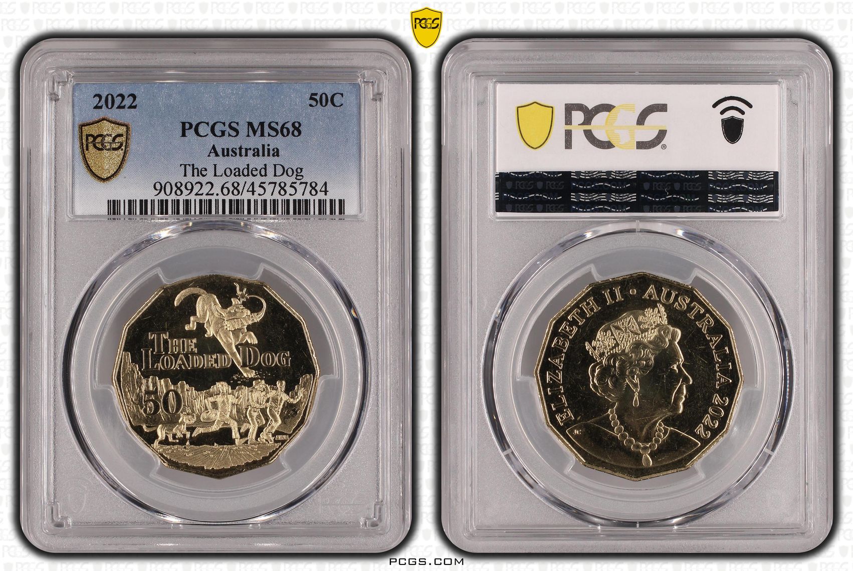 The Loaded Dog, Fifty Cent, 2022 POP Report 17/1, PCGS MS 68