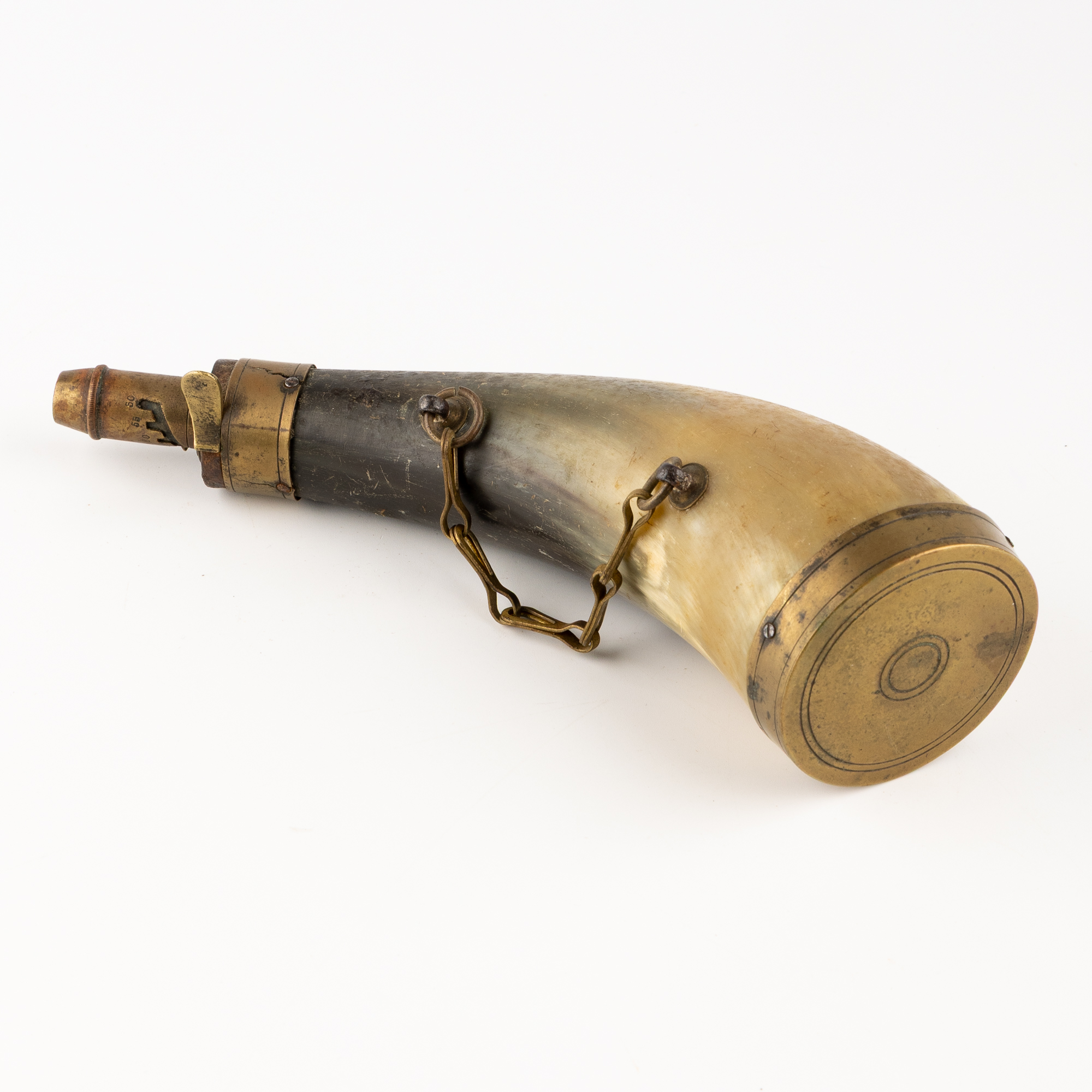 182 · Powder (Priming) Horn, C. 1800S,  gVF