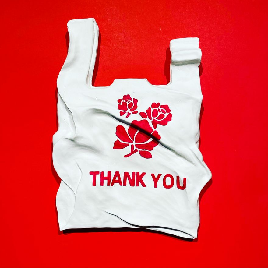 Quinlyn Johnson 'Thank You' Cast Plaster Wall Sculpture, 2022
