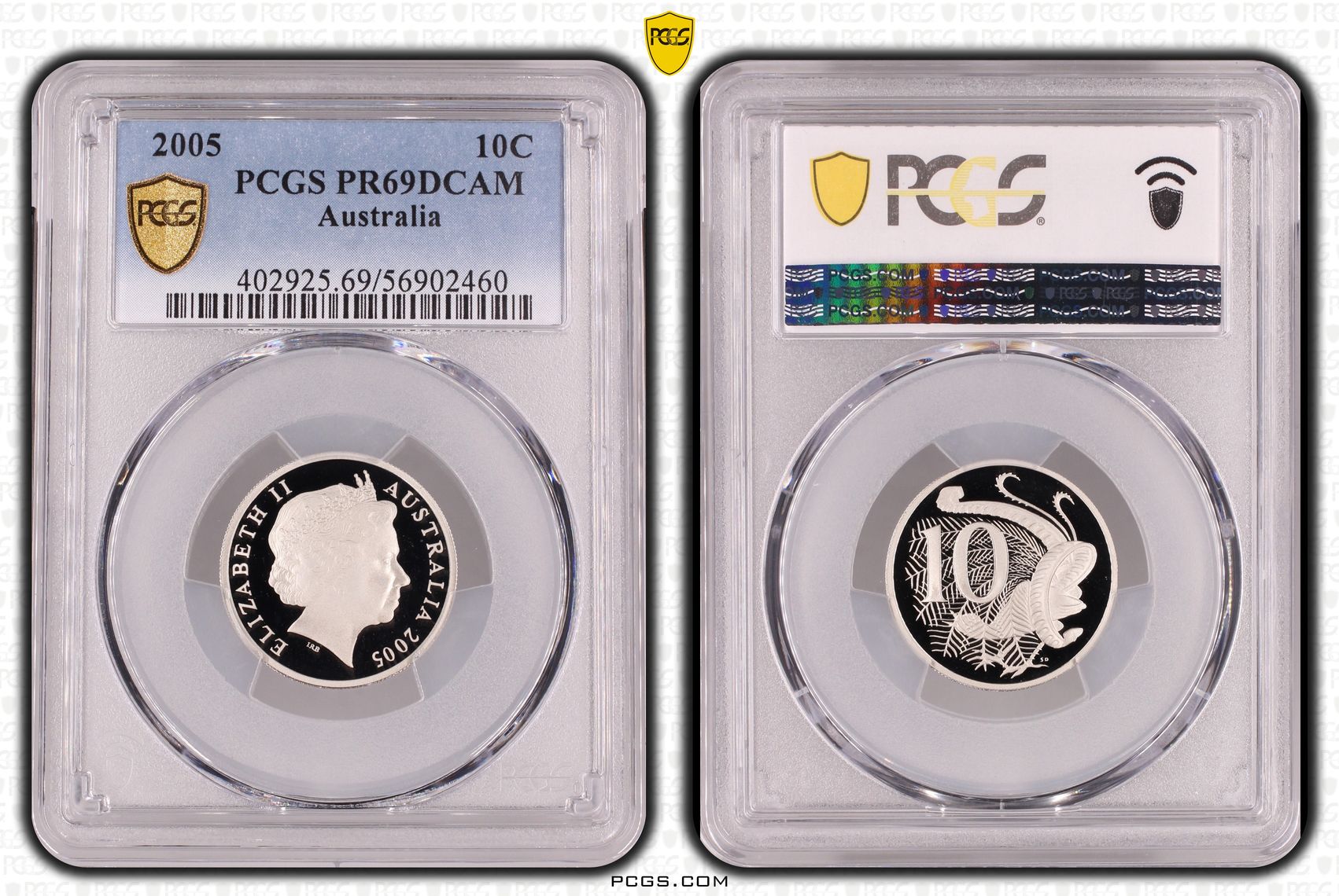 Ten Cent, 2005, Pcgs Pr69dcam