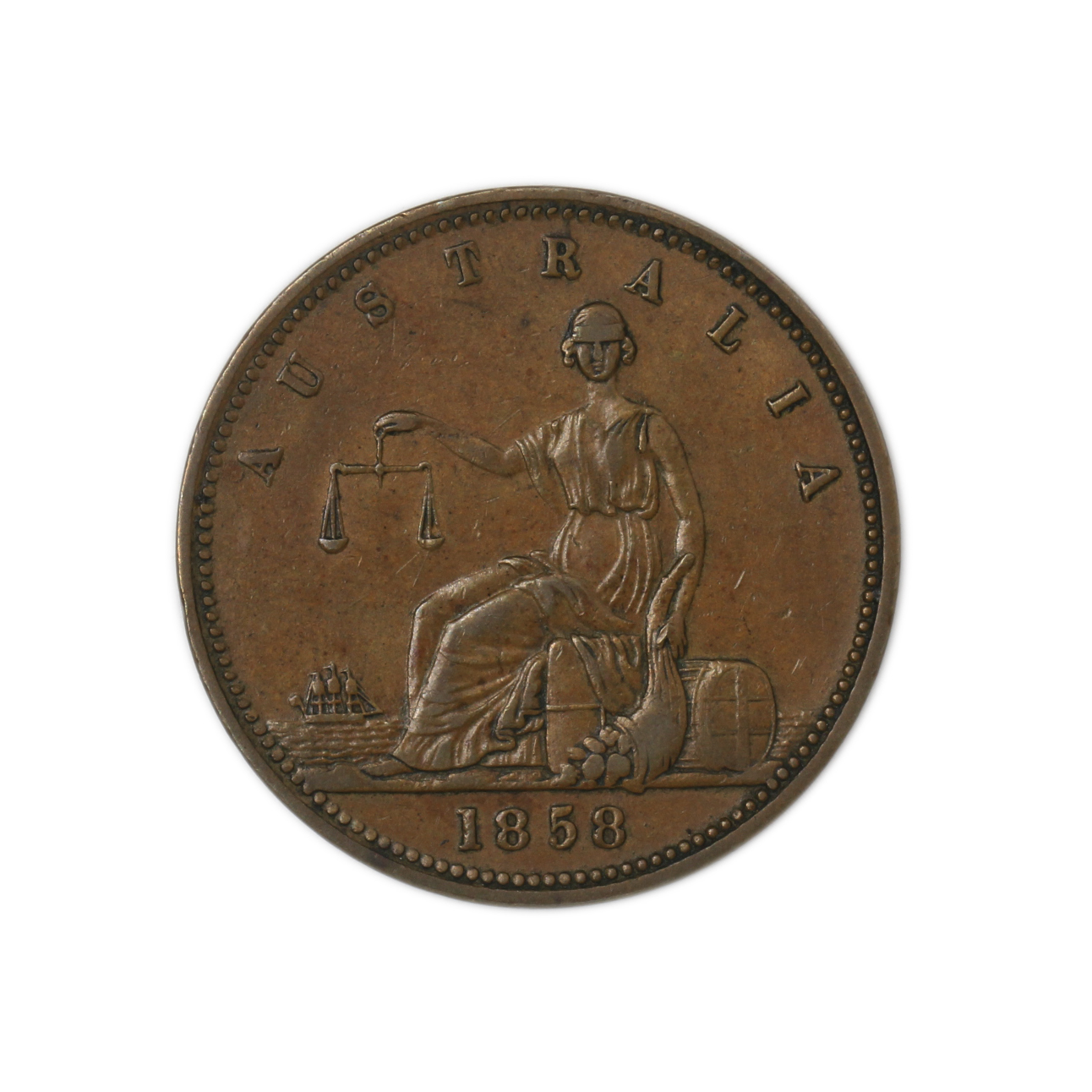 226. · Harrold Brothers, Adelaide,  Penny, 1858, gVF