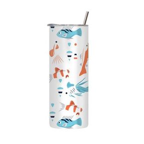 Pastel Blue Tumbler with Lid and Straw 574ml |