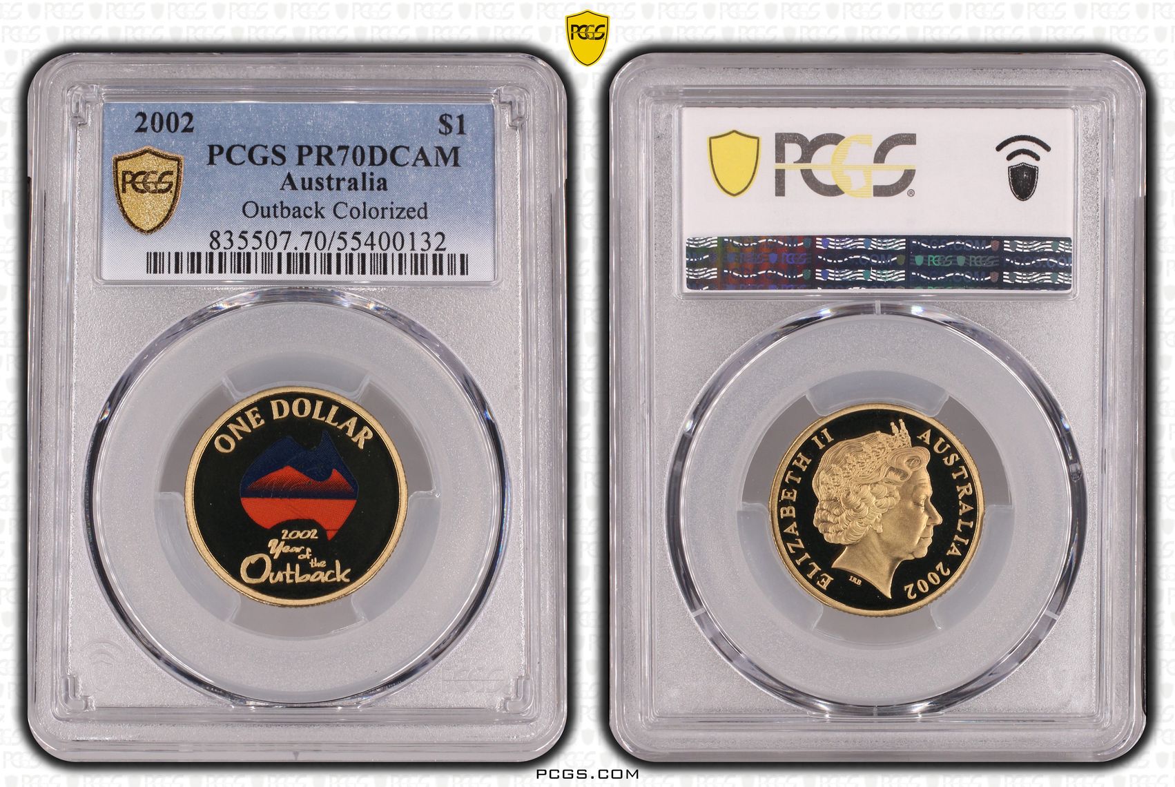 Year of the Outback Colourised, POP 20/0, One Dollar, 2002, PCGS PR70DCAM