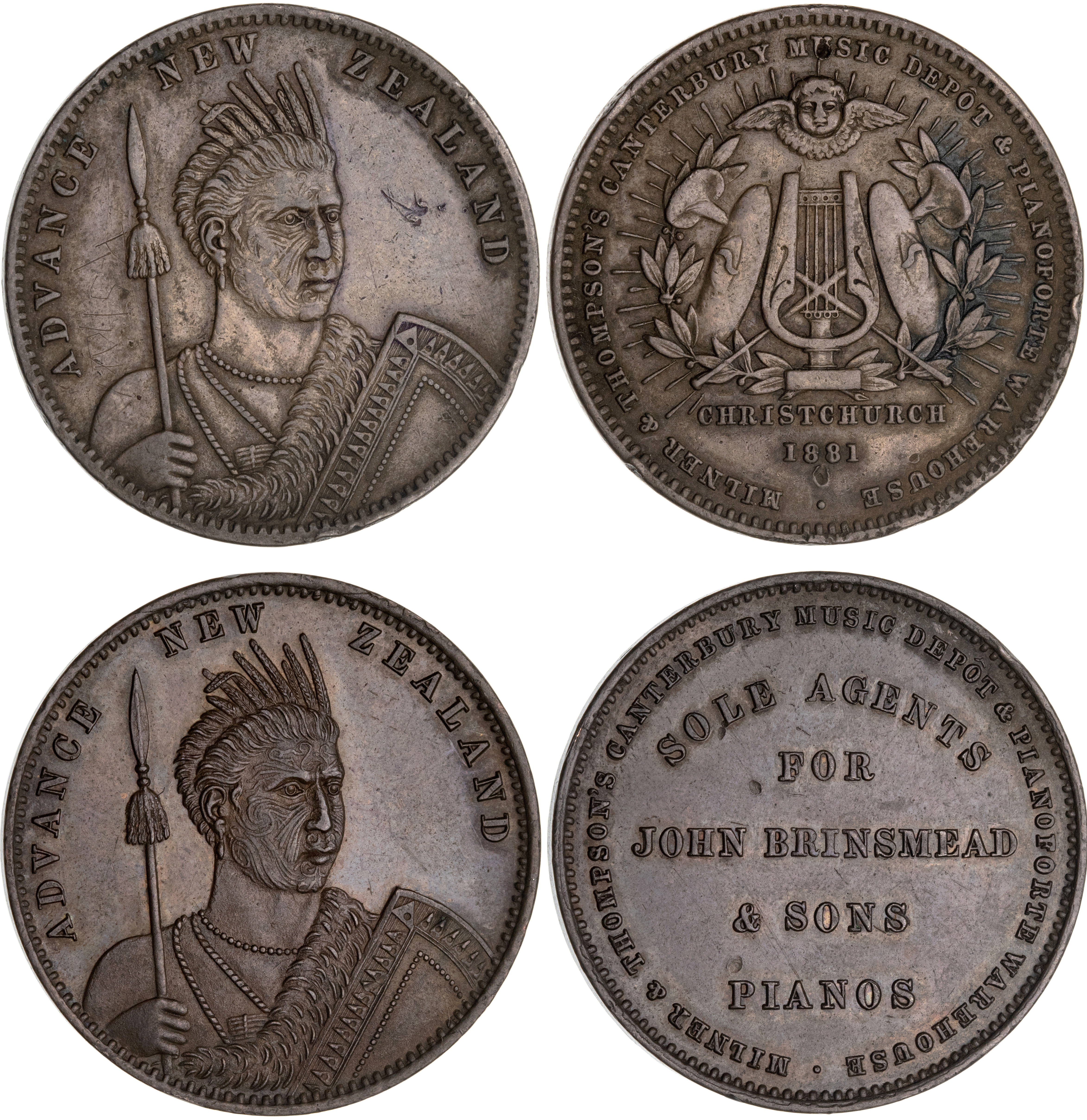 New Zealand, Christchurch, Penny, c.1880, EF - aUNC