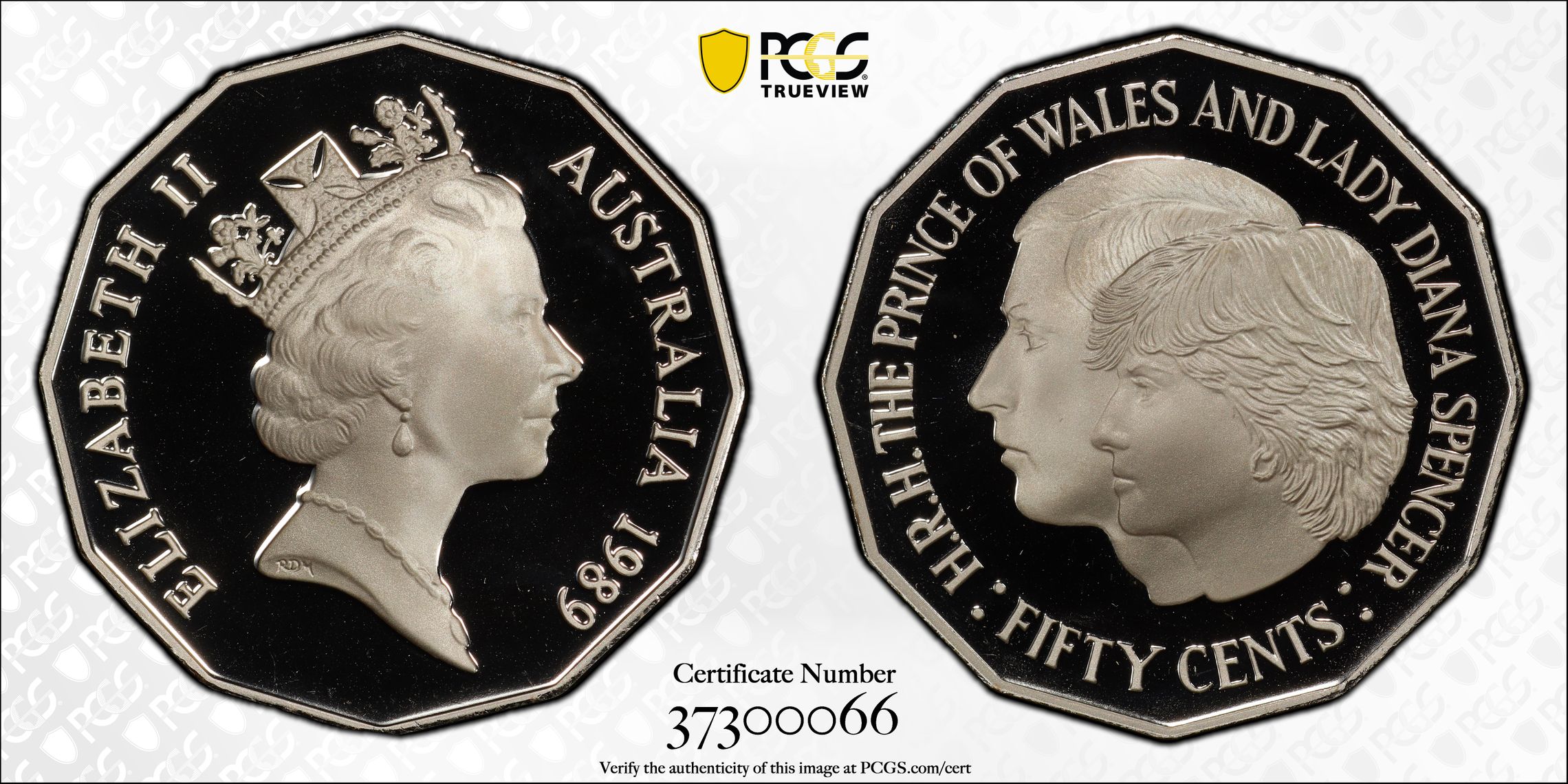 1989 Australia Fifty Cent, 50c Silver Wedding PCGS - PR70DCAM POP 31/0 -066