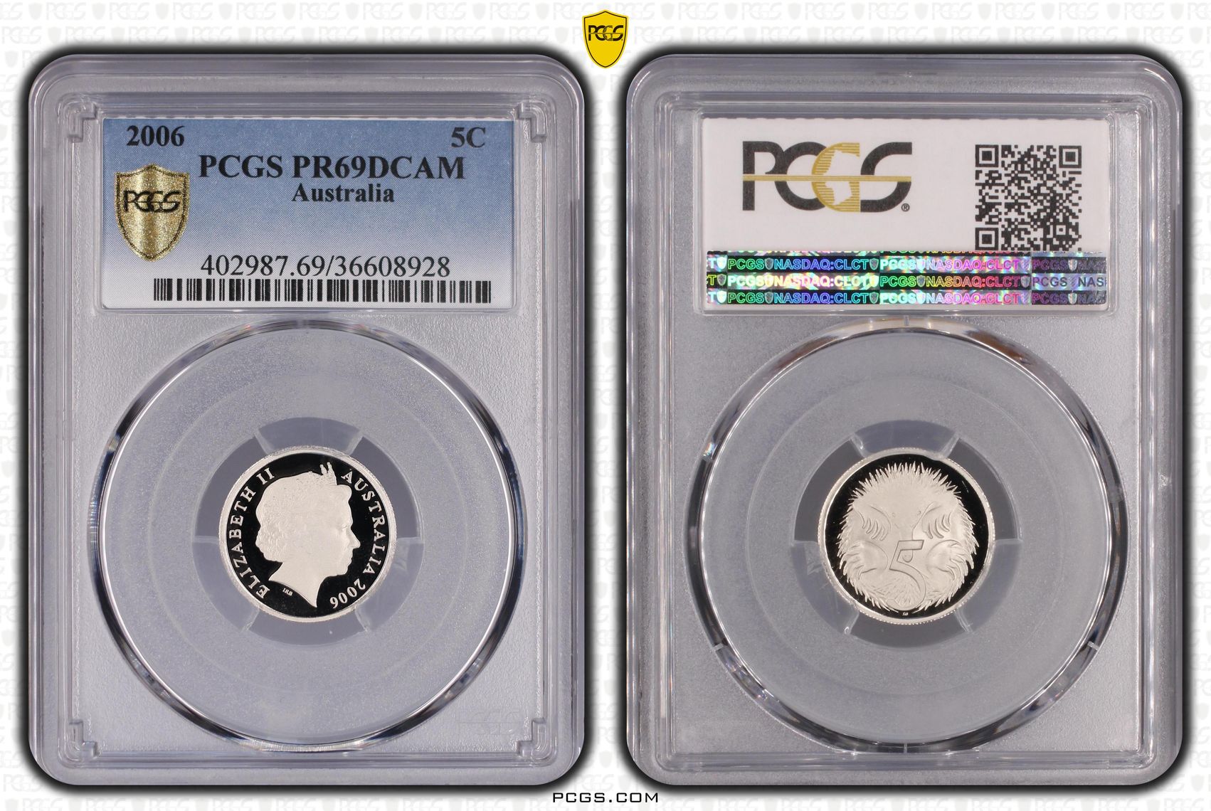 Elizabeth II, Five Cent, 2006, PCGS PR69DCAM