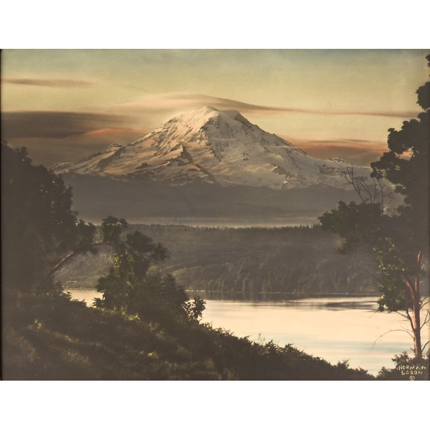 Norman Edson ''Sunrise'' (Mount Rainier) Tinted Photo