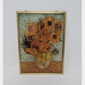 Van Gogh Sunflowers Painted Glass Window Hanging
