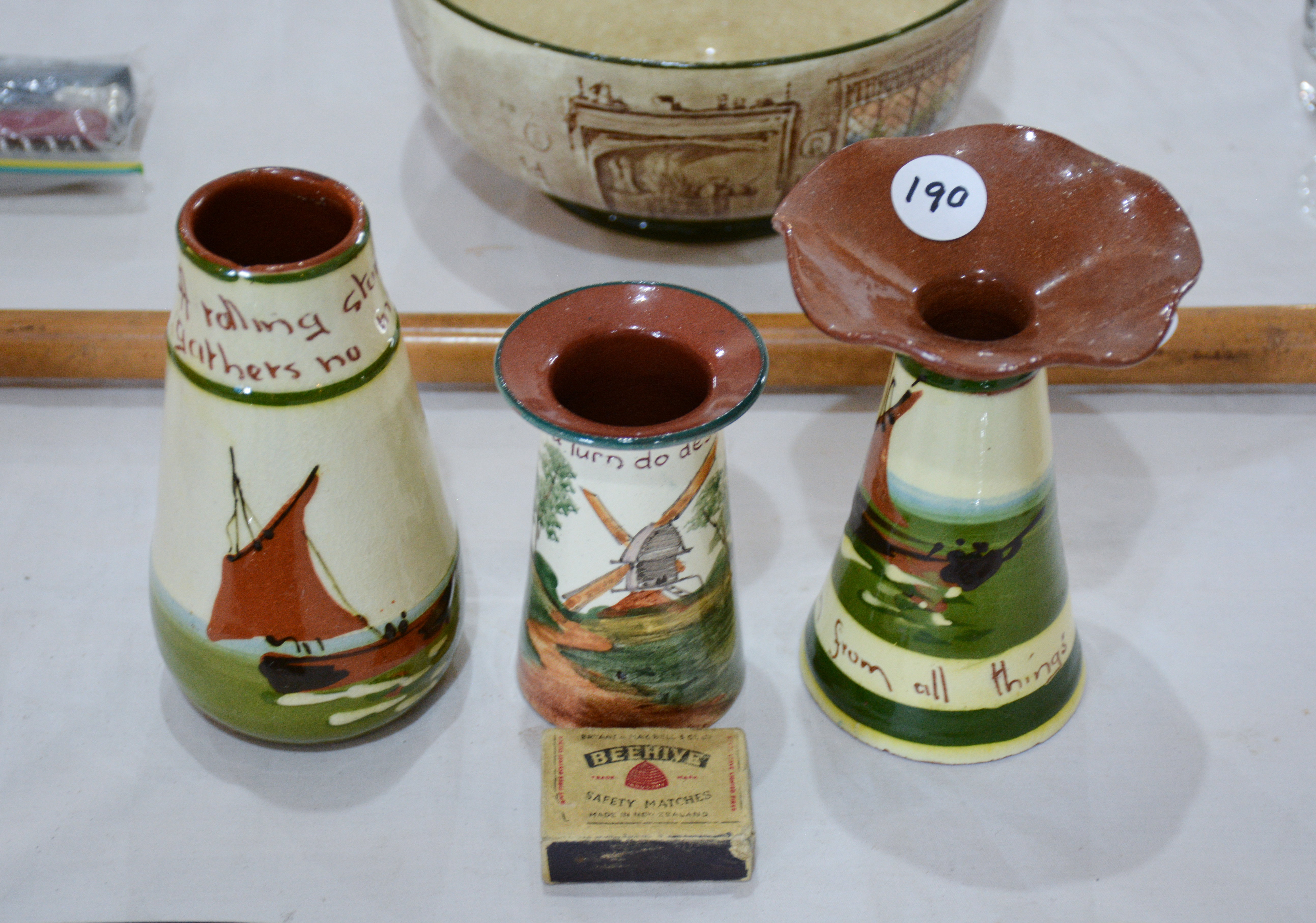 Vintage Sayings Ceramic Vases x 3 — sold at auction in New Zealand for $25