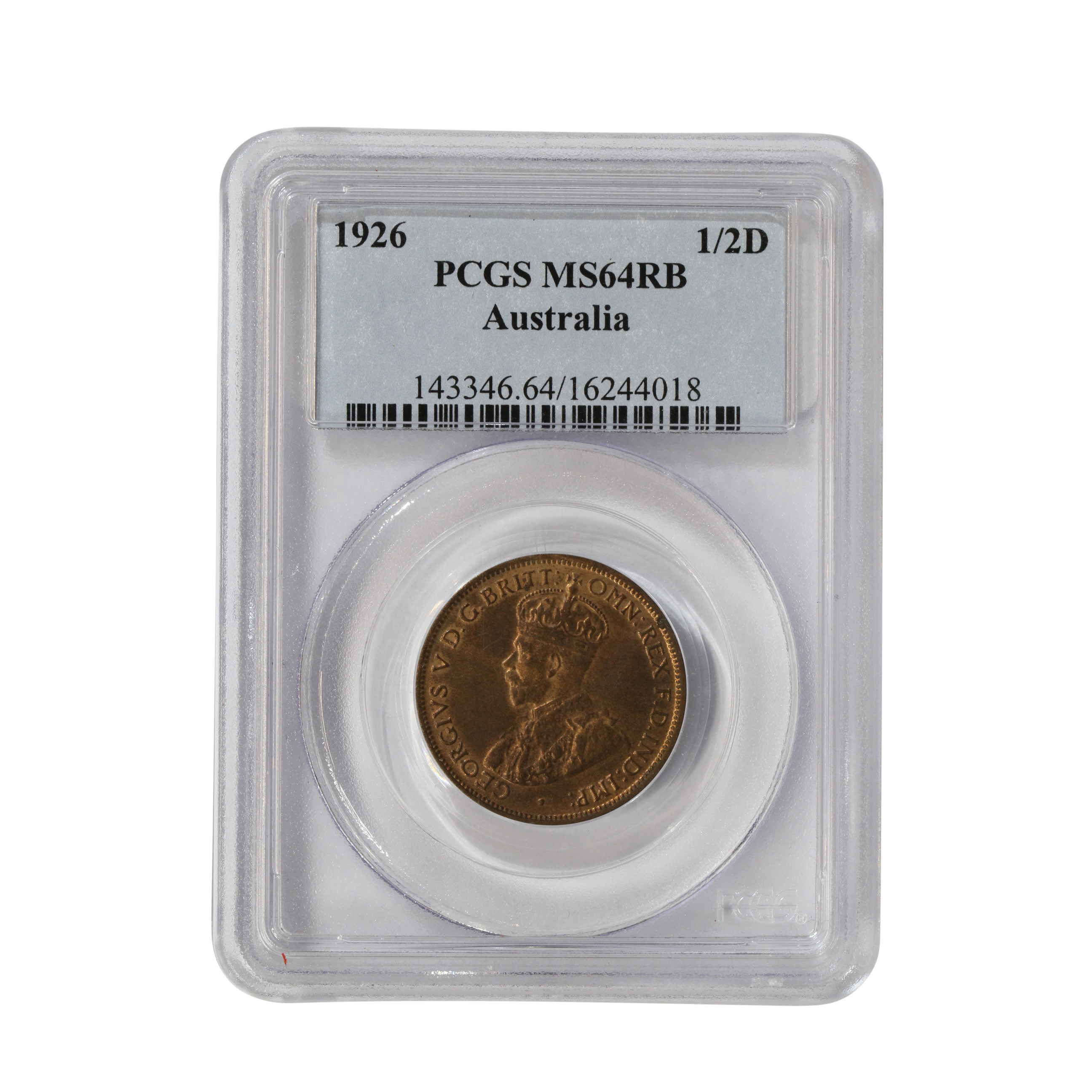 George V, Halfpenny, 1926, MS 64 RB