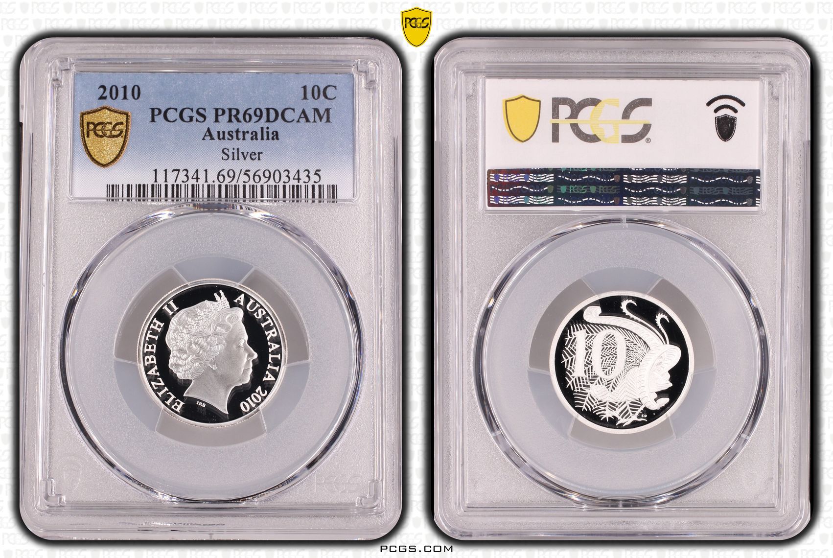 Silver, Ten Cent, 2010, PCGS PR69DCAM