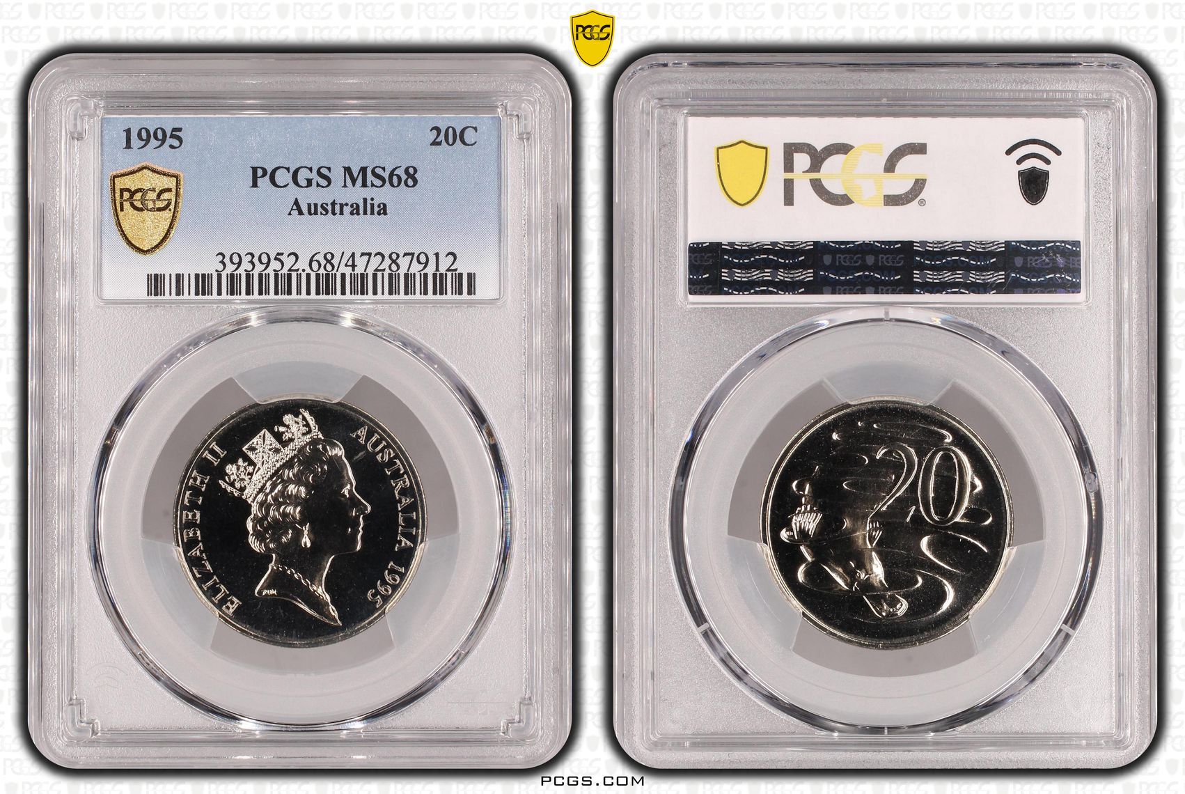 Elizabeth II, Twenty Cent, 1995, PCGS MS68