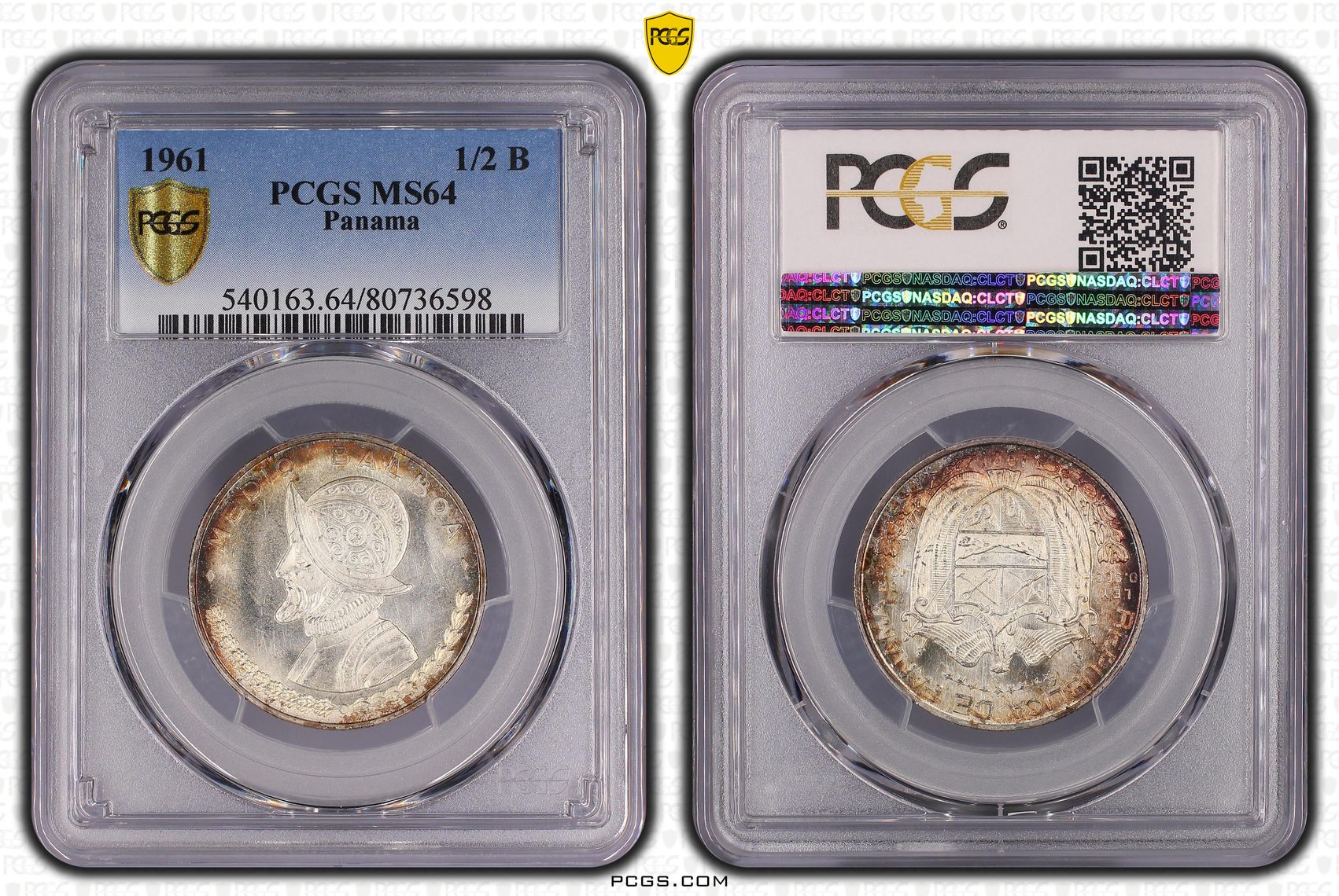 Panama, Half Balboa, 1961, PCGS MS64
